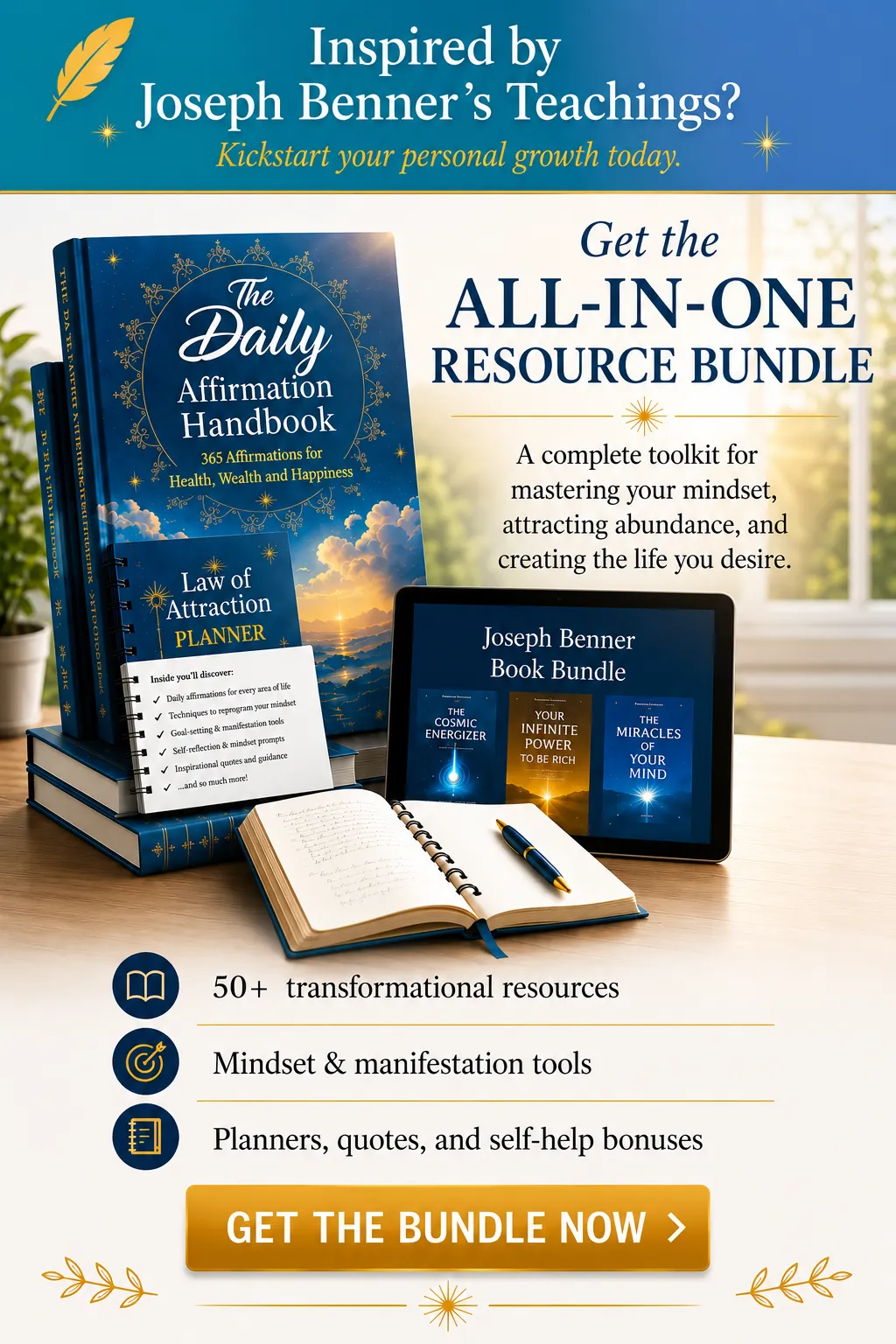Your All-In-One  Resource Bundle. Get the Top Law of Attraction Resources (+Bonuses) All In One Place.