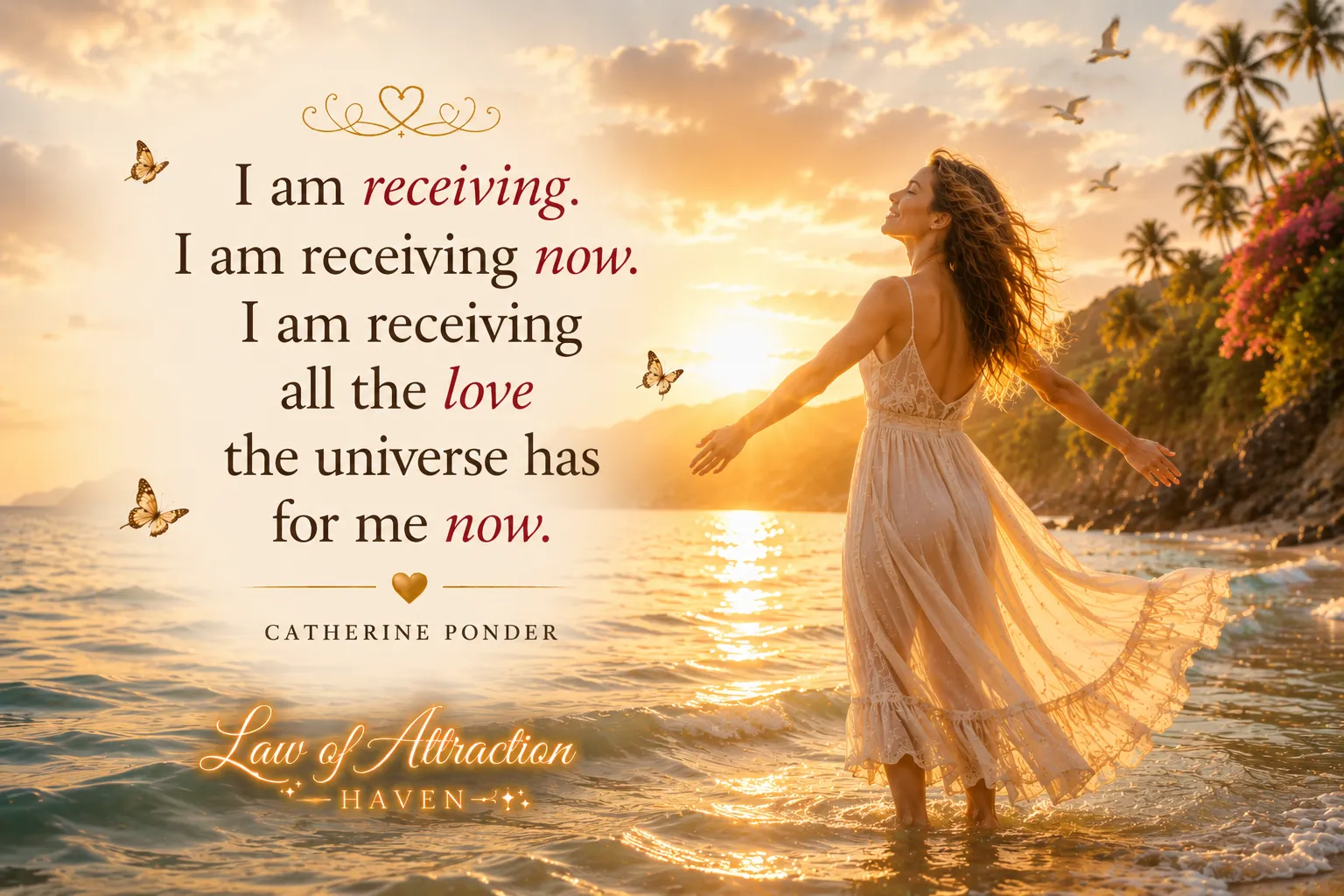I am receiving. I am receiving now. I am receiving all the love the universe has for me now.
