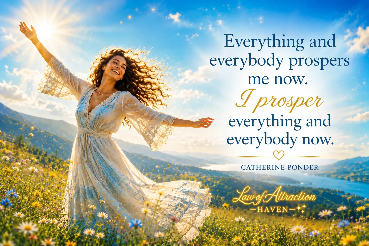 Everything and everybody prospers me now. I prosper everything and everybody now.