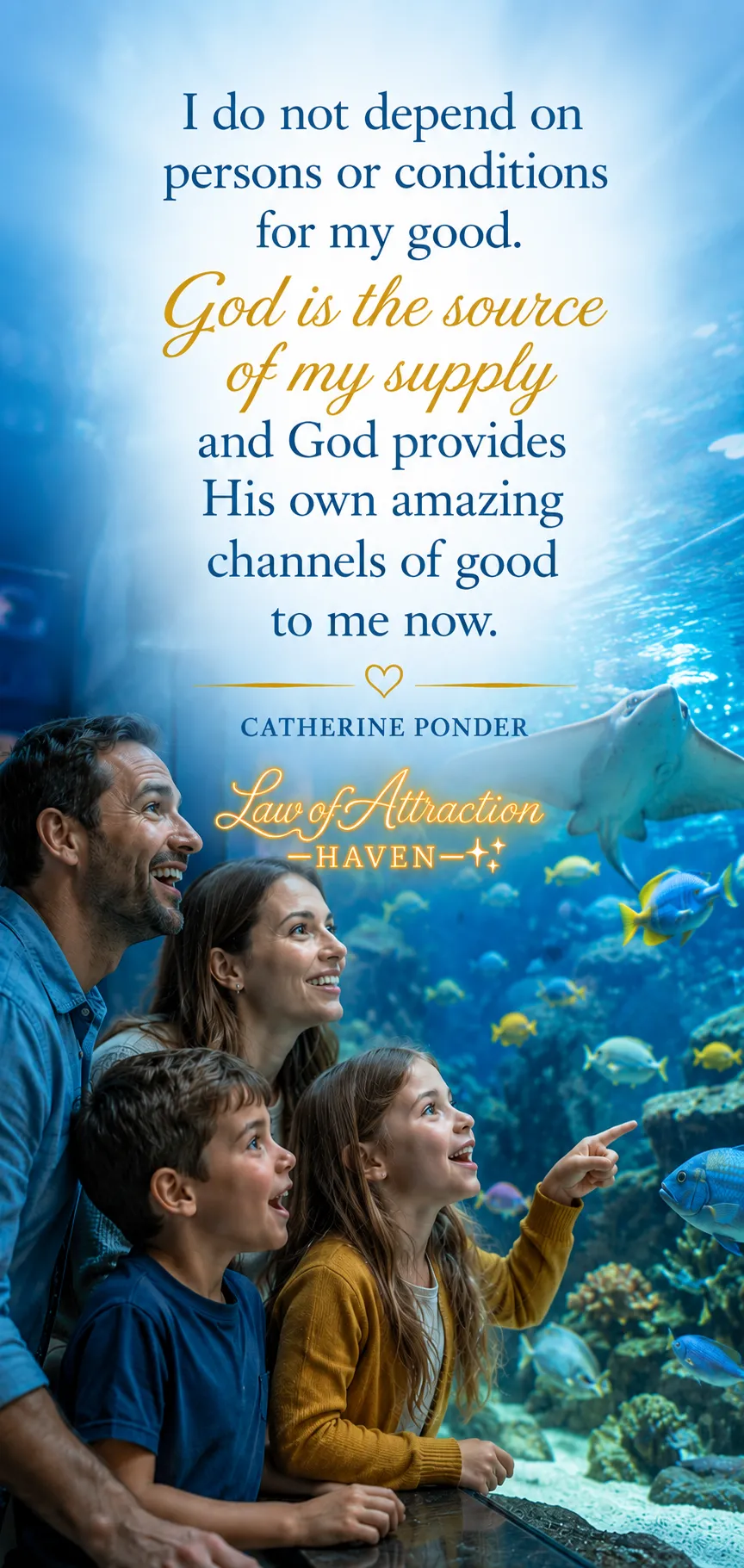 I do not depend on persons or conditions for my good. God is the source of my supply and God provides His own amazing channels of good to me now.