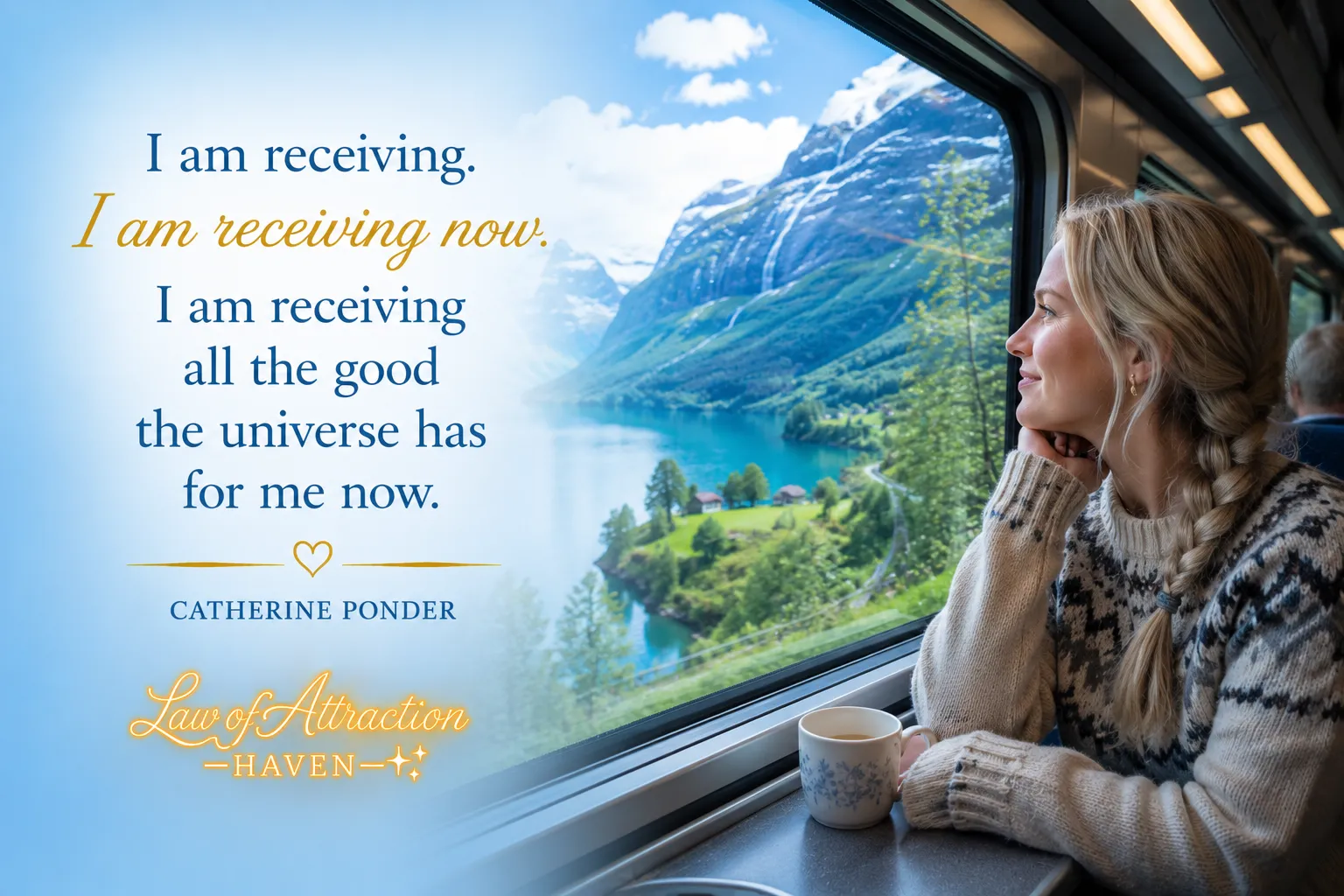 I am receiving. I am receiving now. I am receiving all the good the universe has for me now.