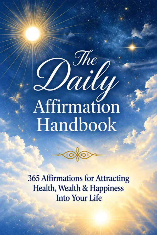 The Daily Affirmation Handbook featuring 365 affirmations for health, wealth and happiness