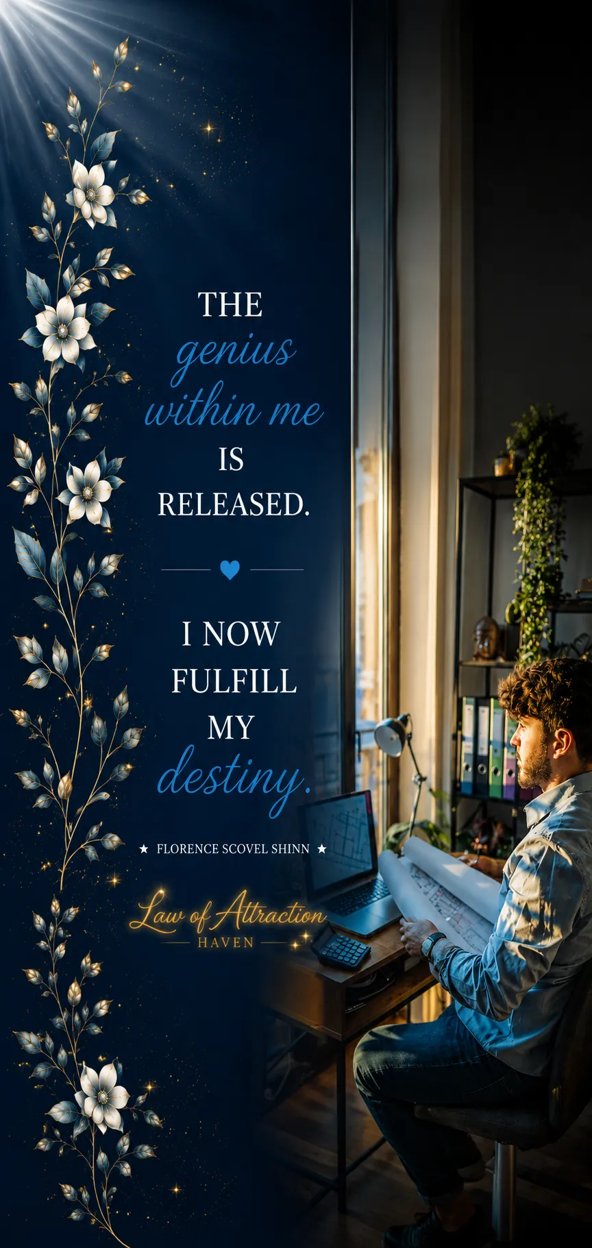 The genius within me is released. I now fulfill my destiny.