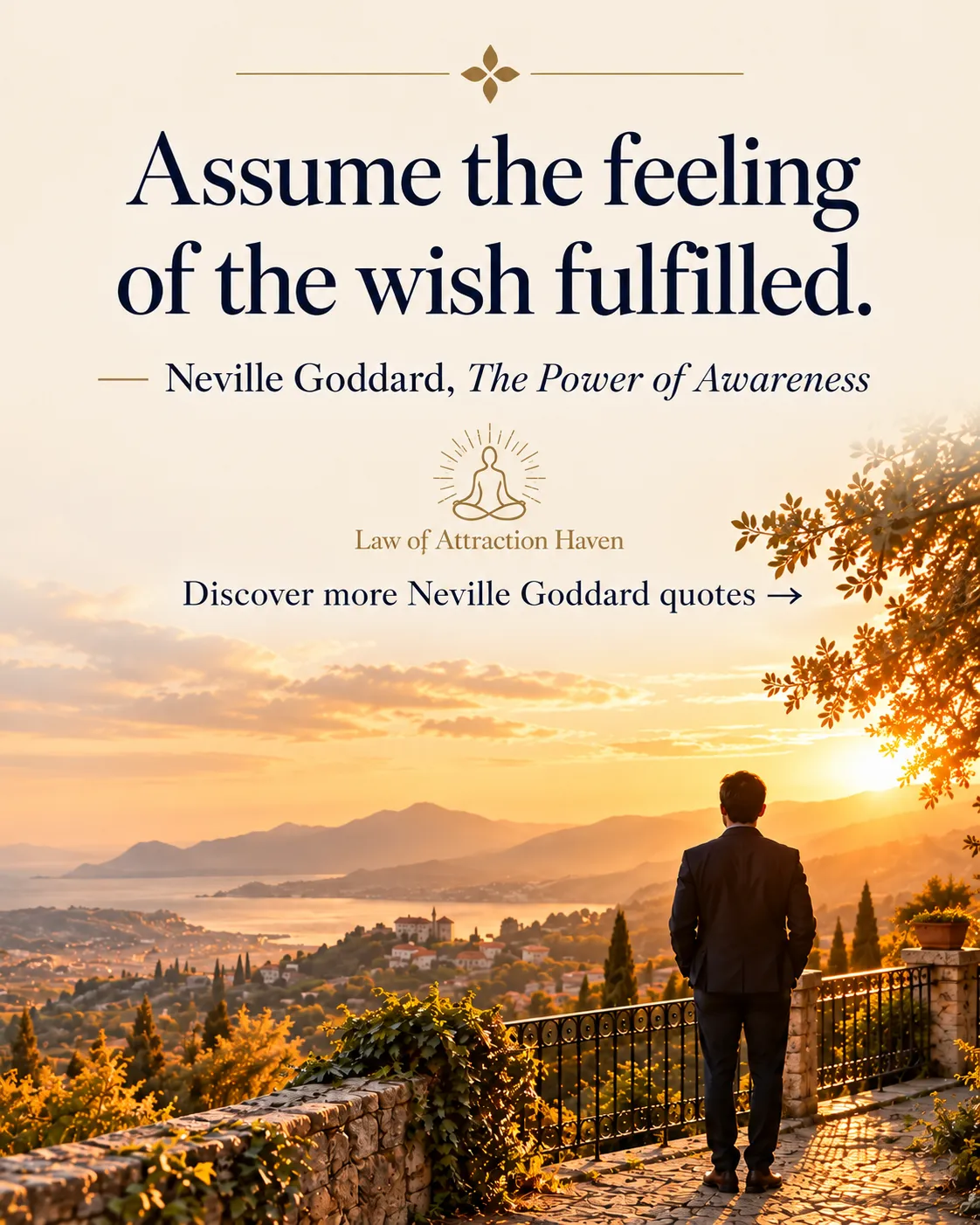 Assume the feeling of the wish fulfilled. – Neville Goddard