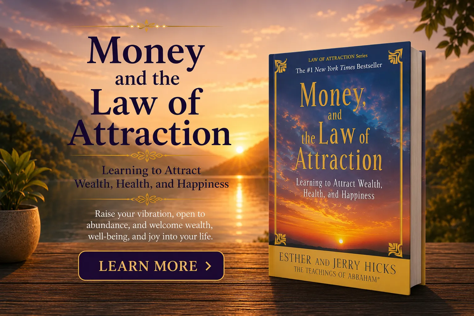 Attract wealth, health, and happiness with Abraham Hicks' best-selling book, Money and the Law of Attraction.