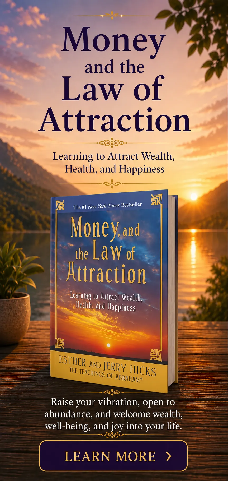Attract wealth, health, and happiness with Abraham Hicks' best-selling book, Money and the Law of Attraction.
