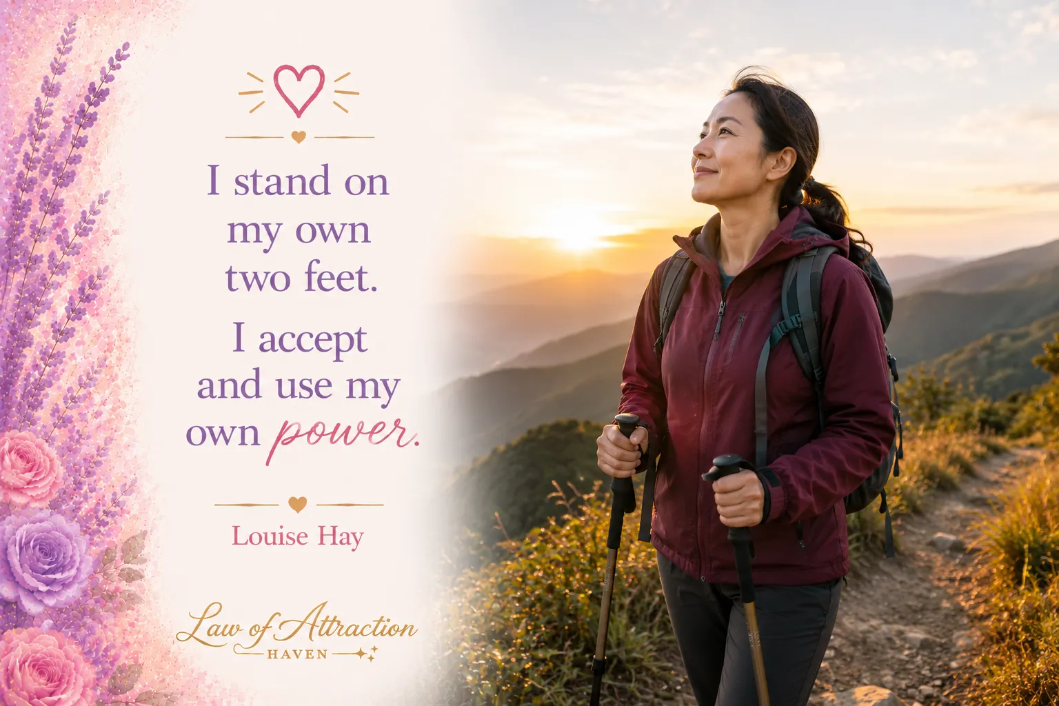 I stand on my own two feet. I accept and use my own power.