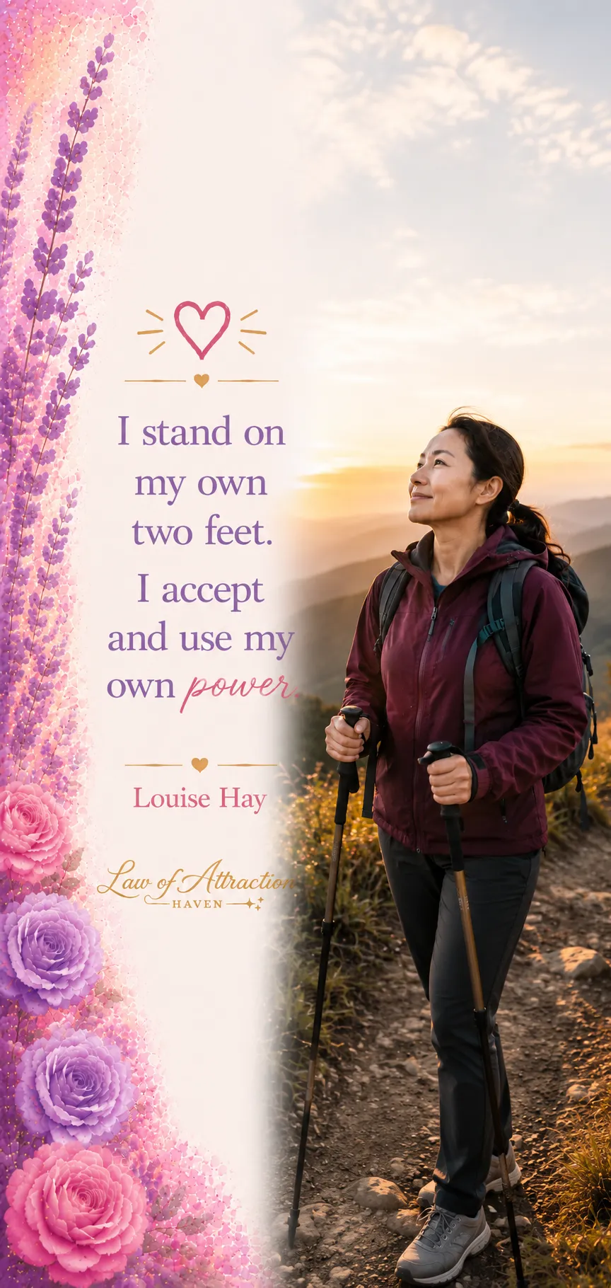 I stand on my own two feet. I accept and use my own power.