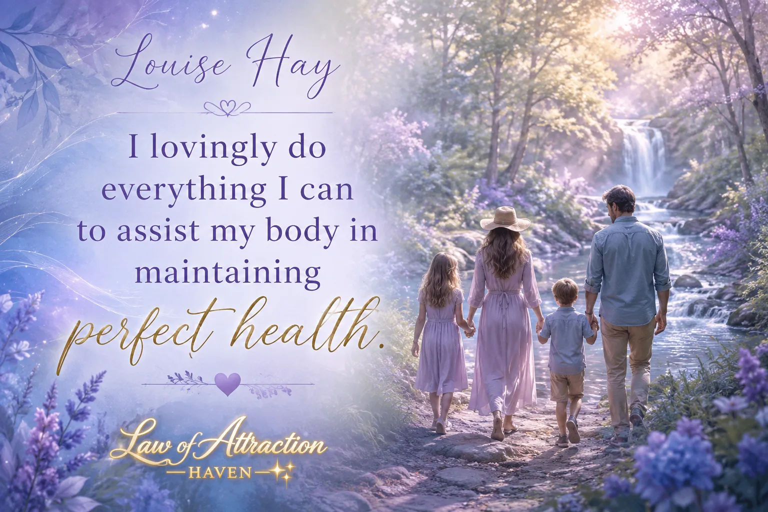 I lovingly do everything I can to assist my body in maintaining perfect health.