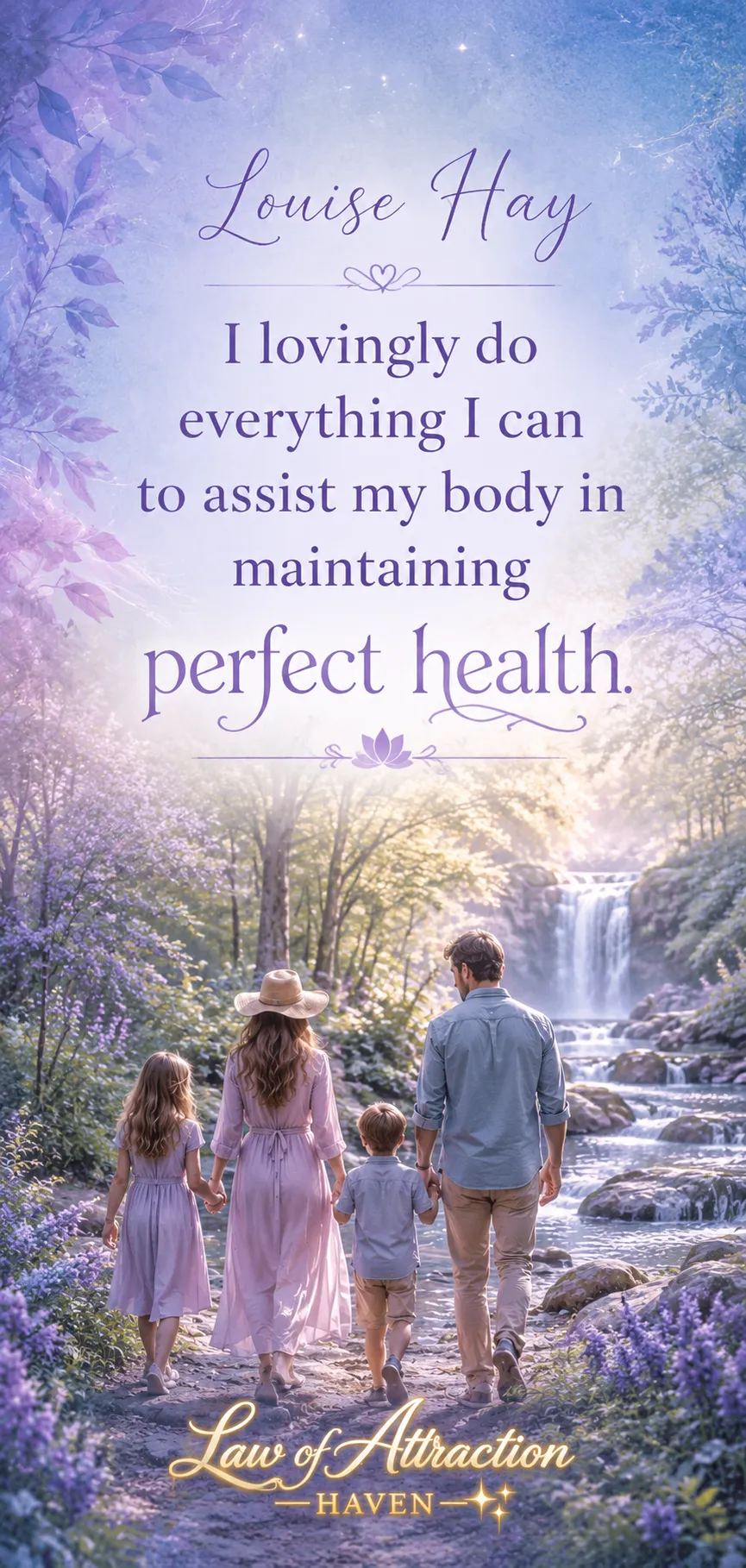 I lovingly do everything I can to assist my body in maintaining perfect health.