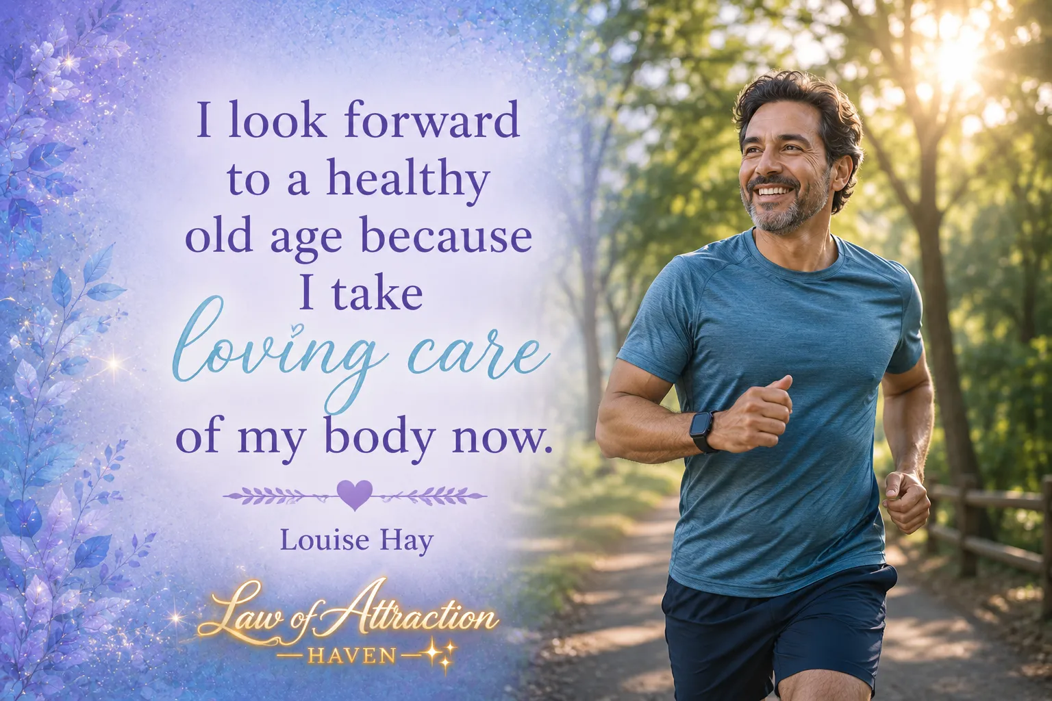 I look forward to a healthy old age because I take loving care of my body now.