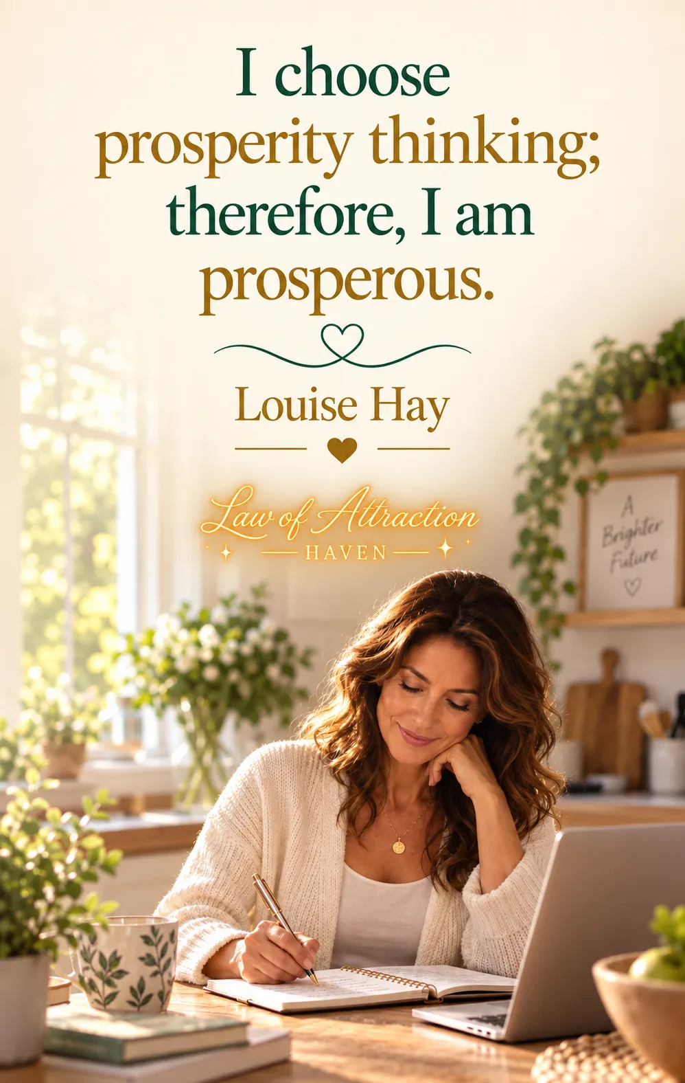 I choose prosperity thinking; therefore, I am prosperous.