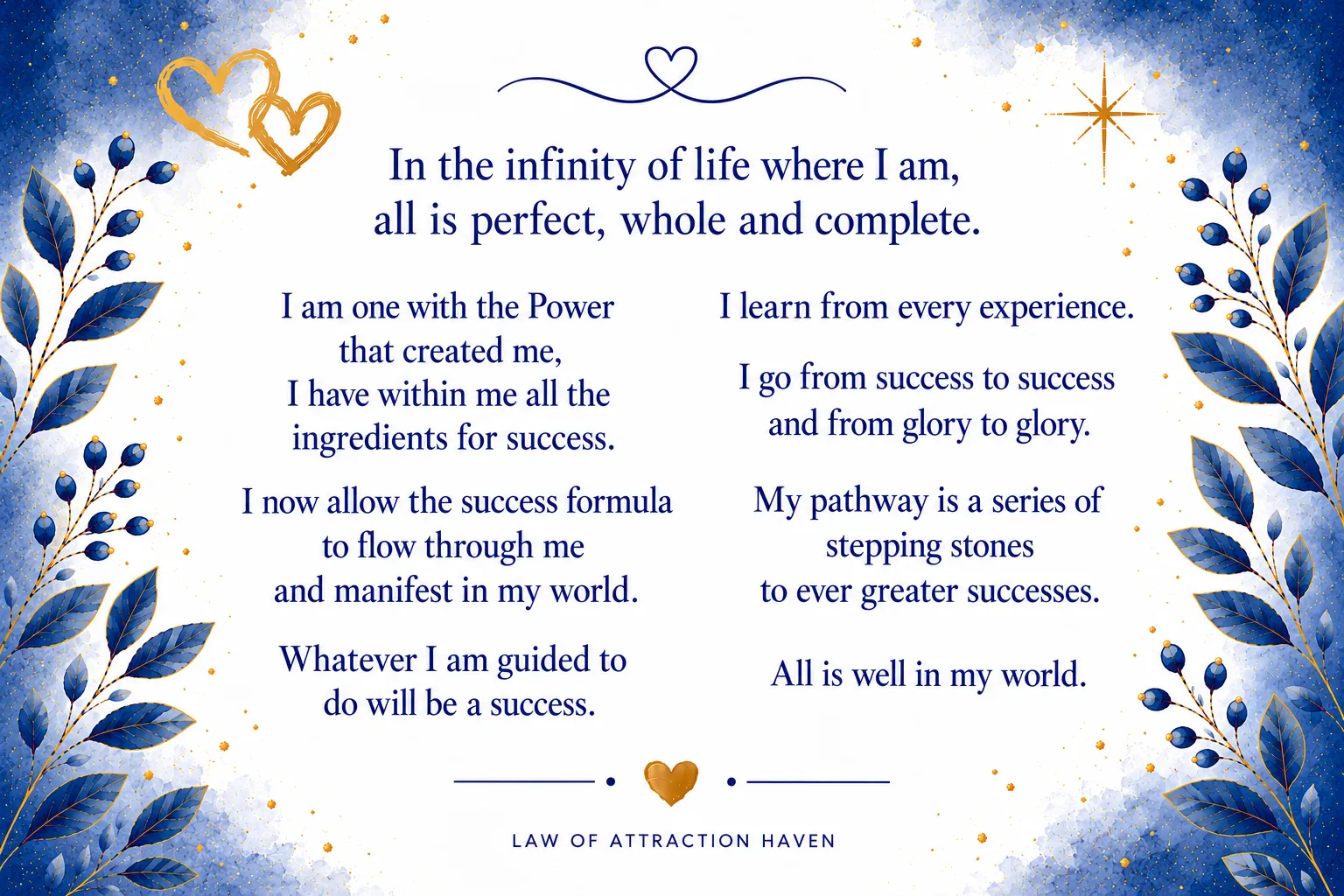 Louise Hay Affirmation Success Poster