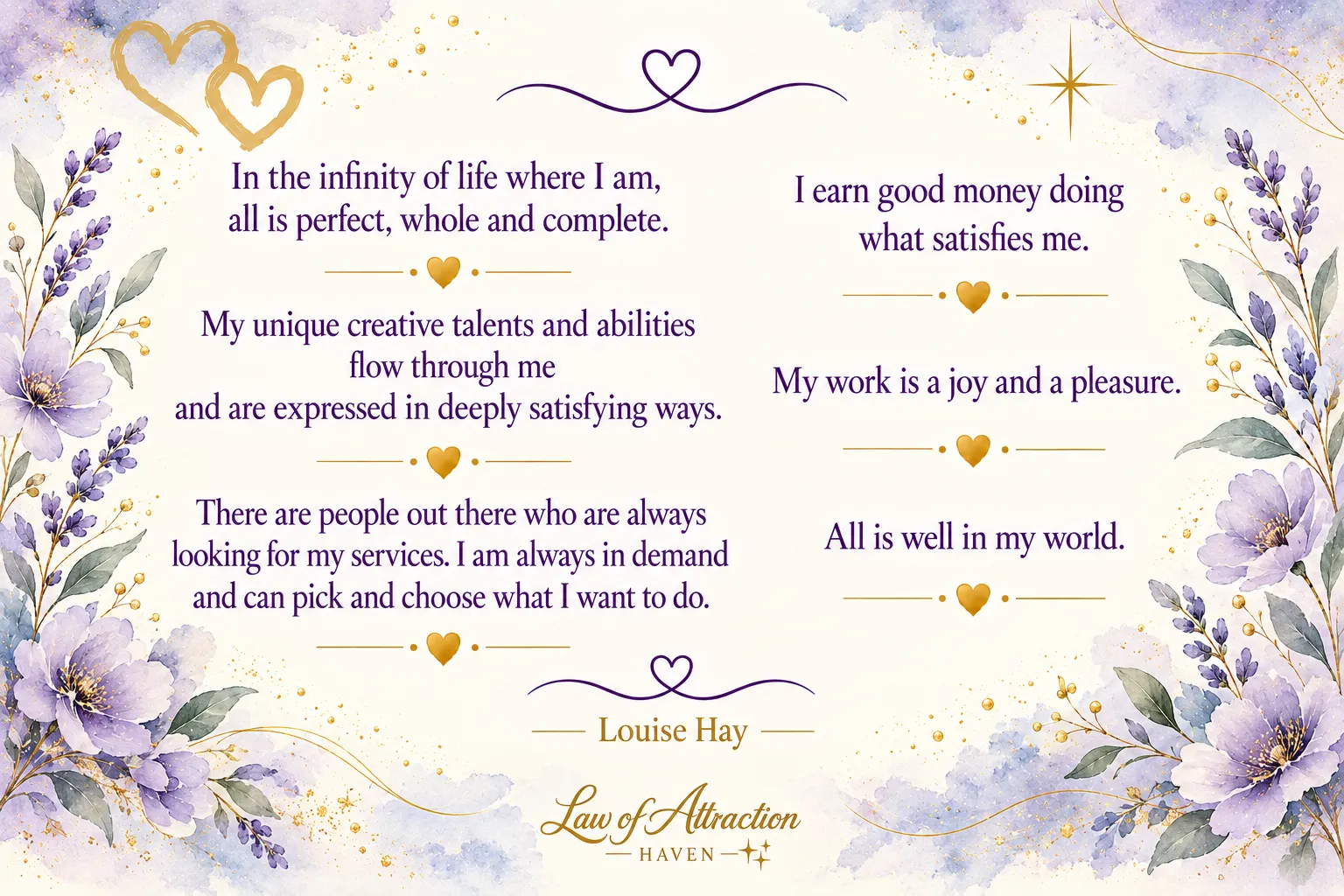 Louise Hay Creativity Affirmation Poster