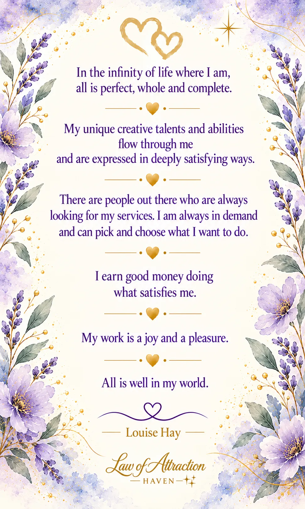 Louise Hay Creativity Affirmation Poster