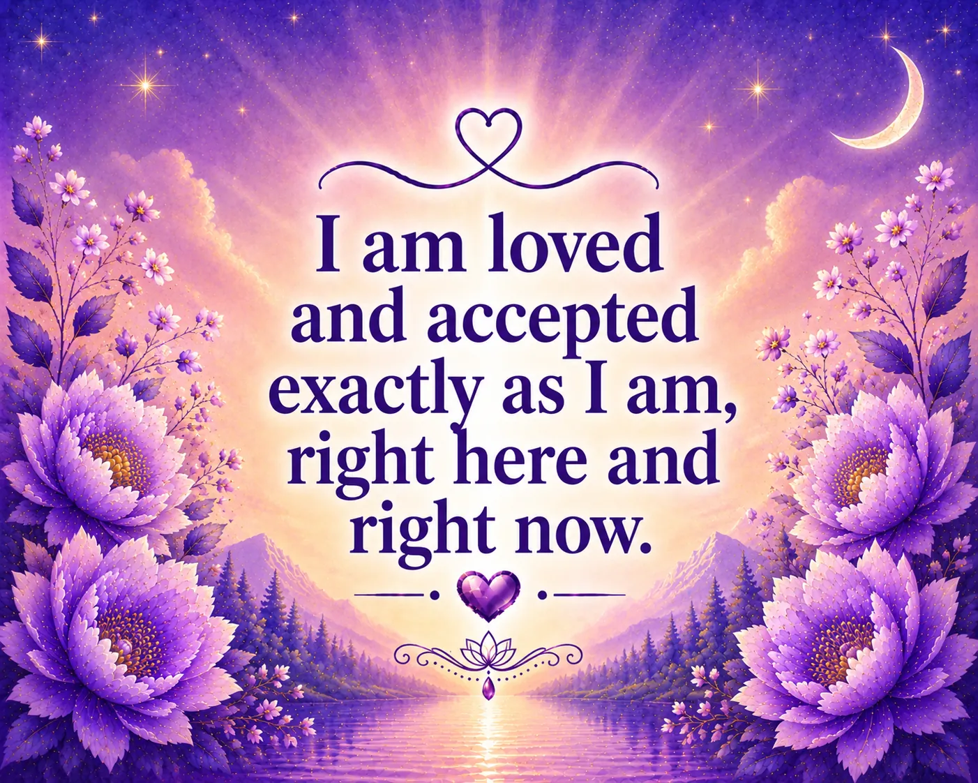 I am loved and accepted exactly as I am, right here and right now.