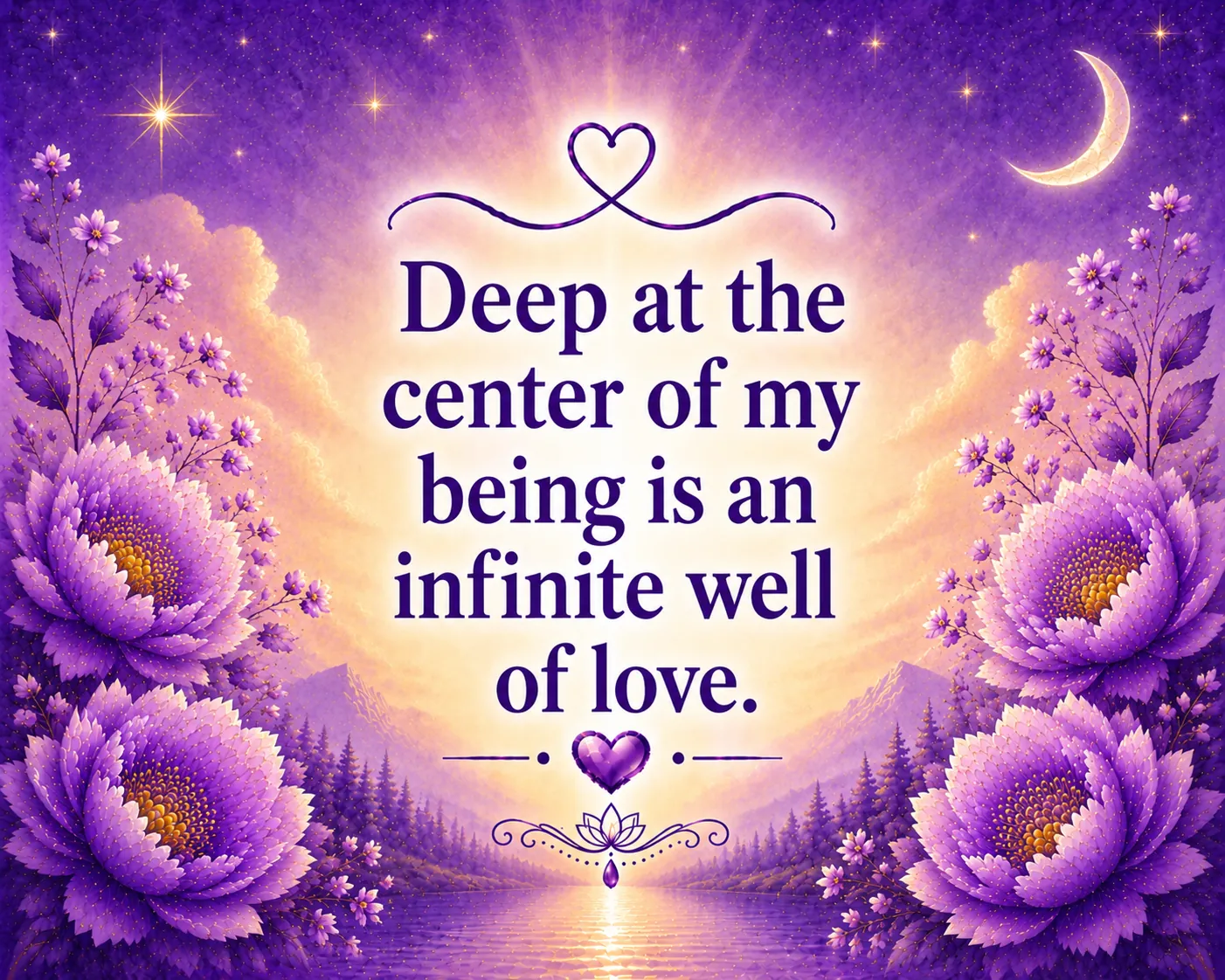 Deep at the center of my being is an infinite well of love.