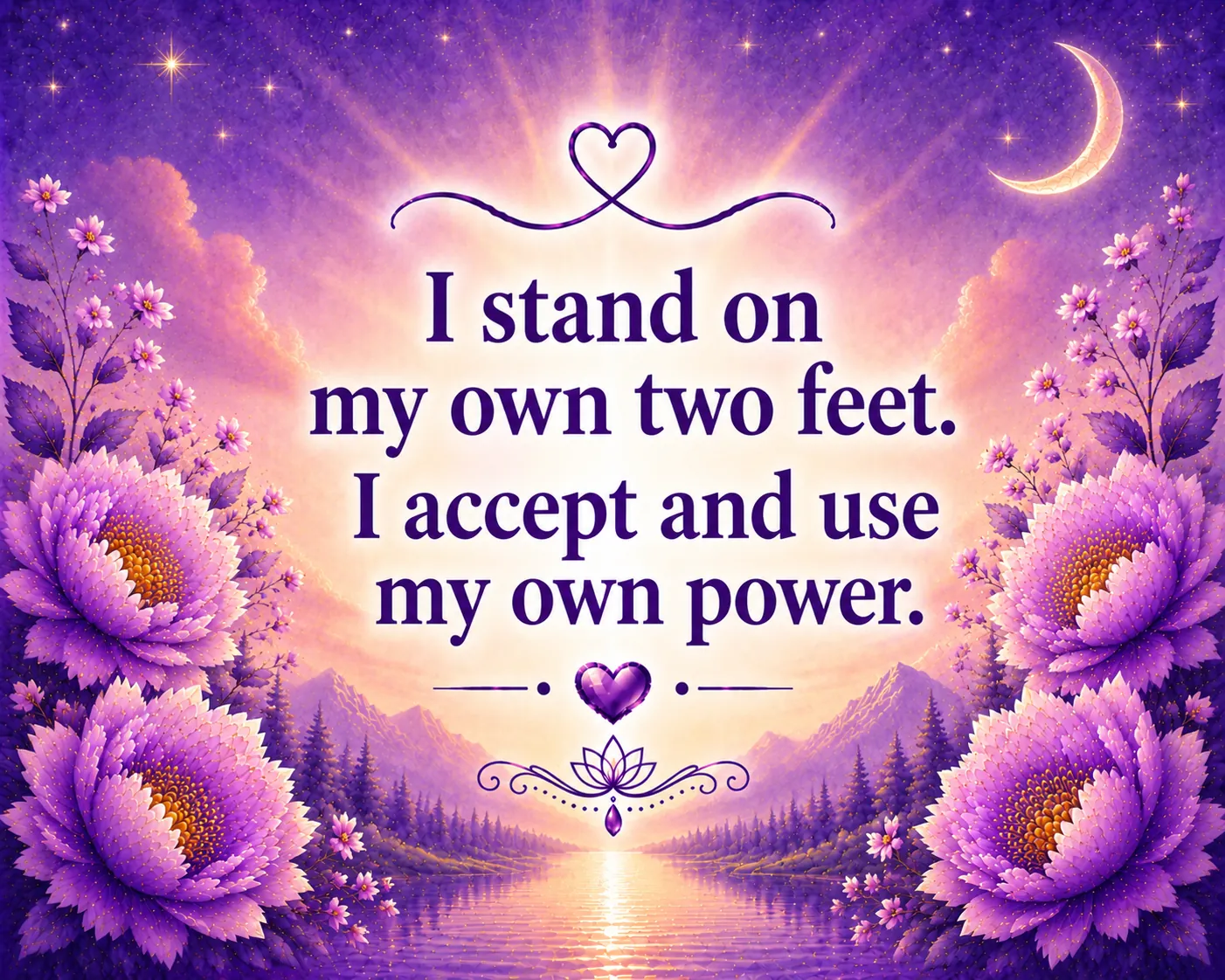 I stand on my own two feet. I accept and use my own power.