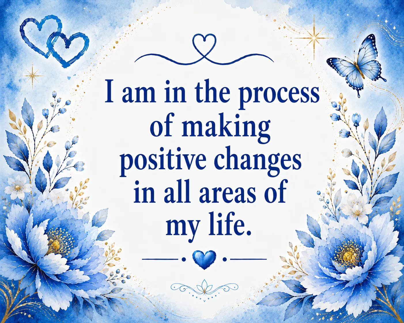 I am in the process of making positive changes in all areas of my life.