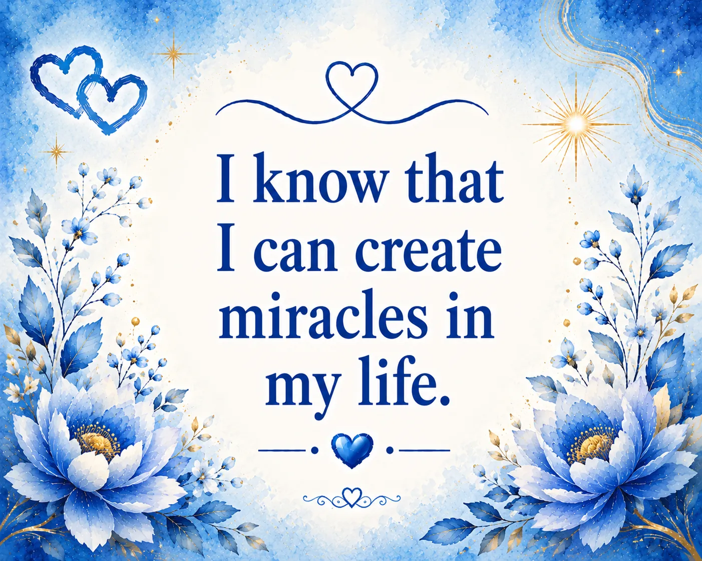 I know that I can create miracles in my life.