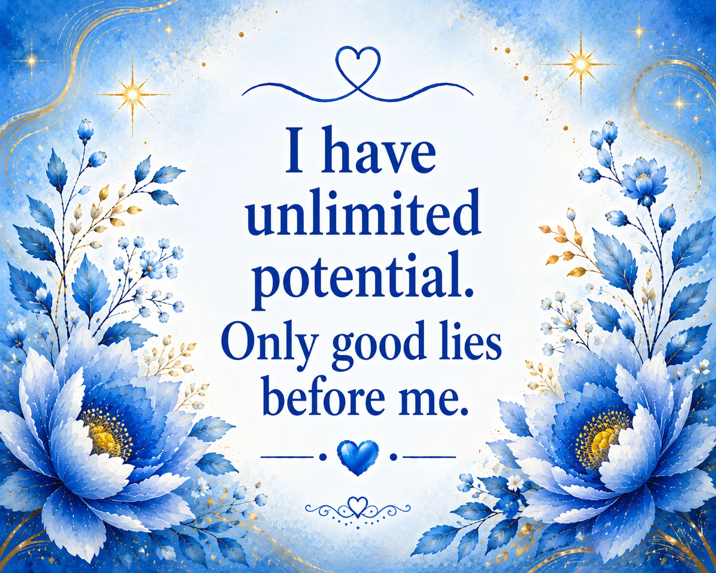 I have unlimited potential. Only good lies before me.