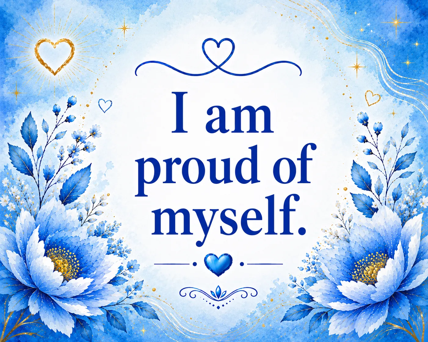 I am proud of myself.