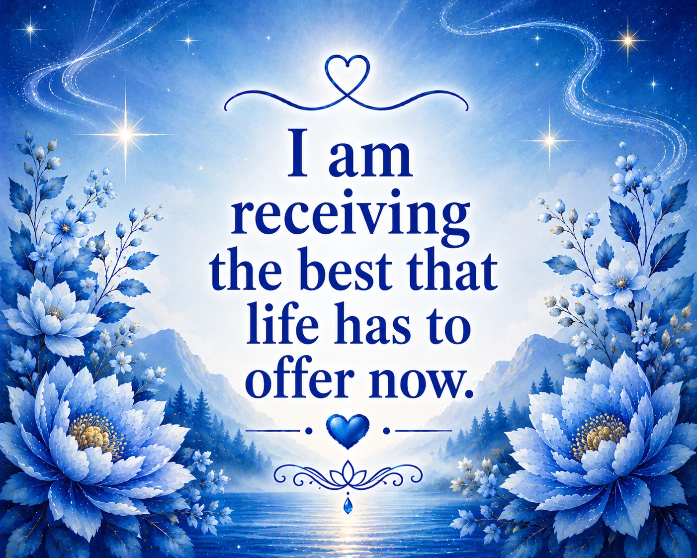 I am receiving the best that life has to offer now.