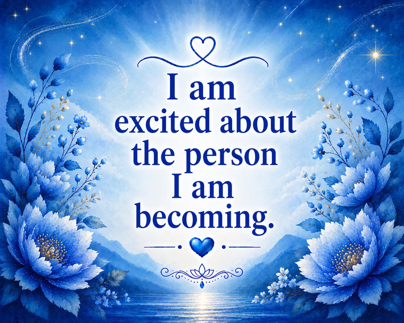 I am excited about the person I am becoming.