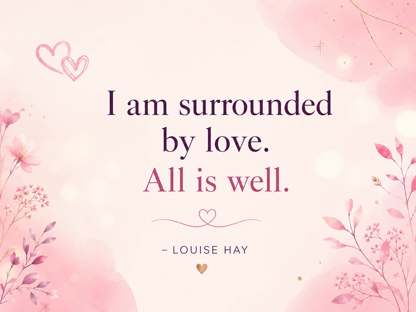 I am surrounded by love. All is well.