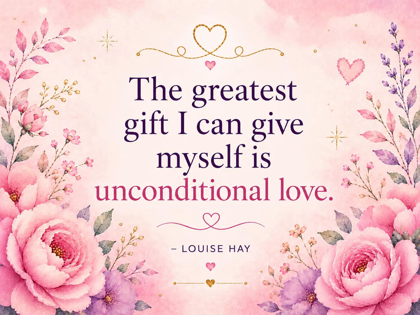 The greatest gift I can give myself is unconditional love.