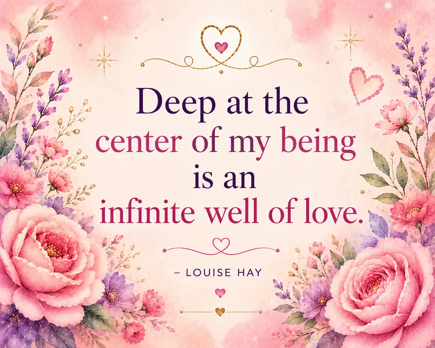 Deep at the center of my being is an infinite well of love.