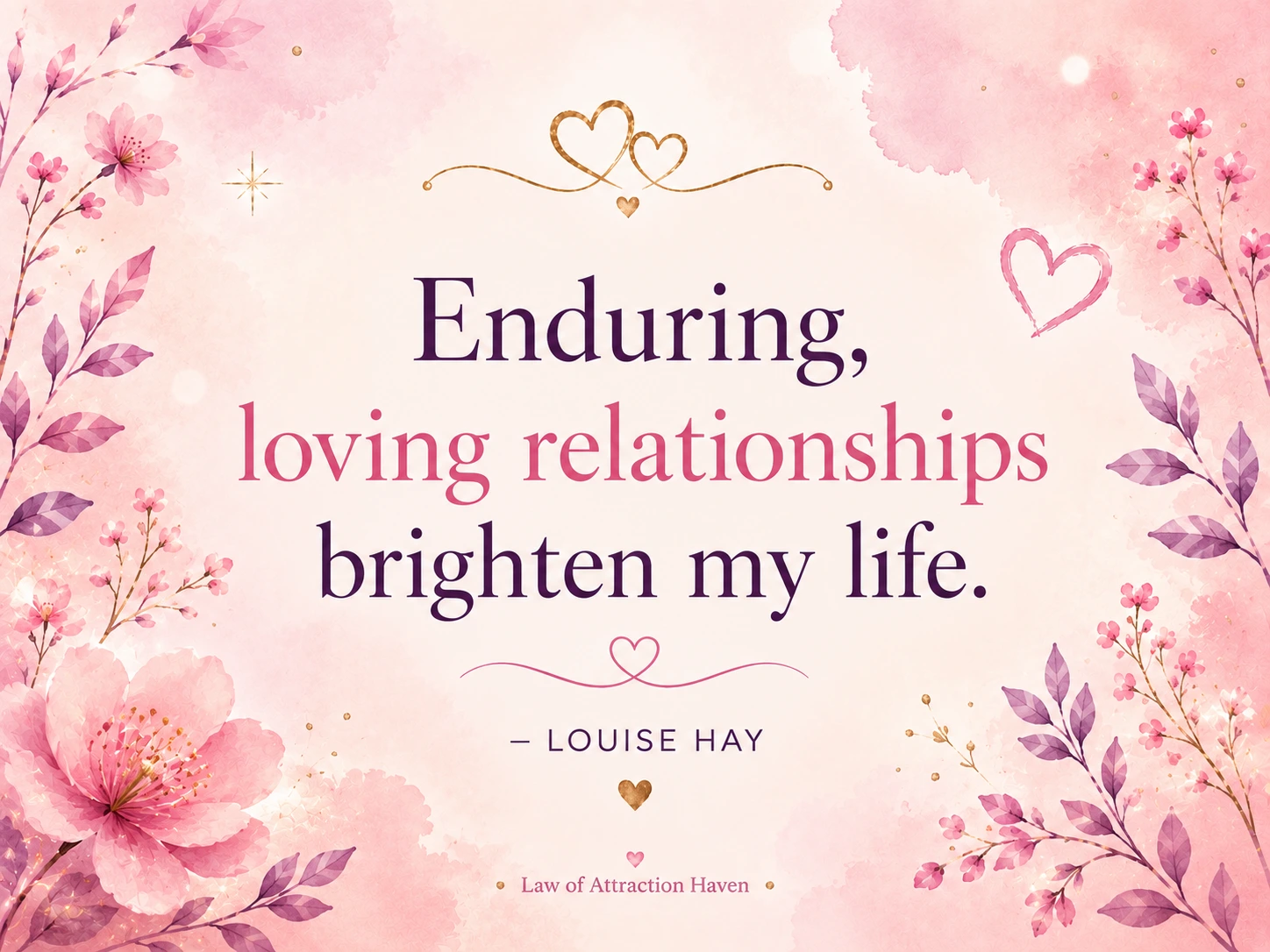 Enduring, loving relationships brighten my life...