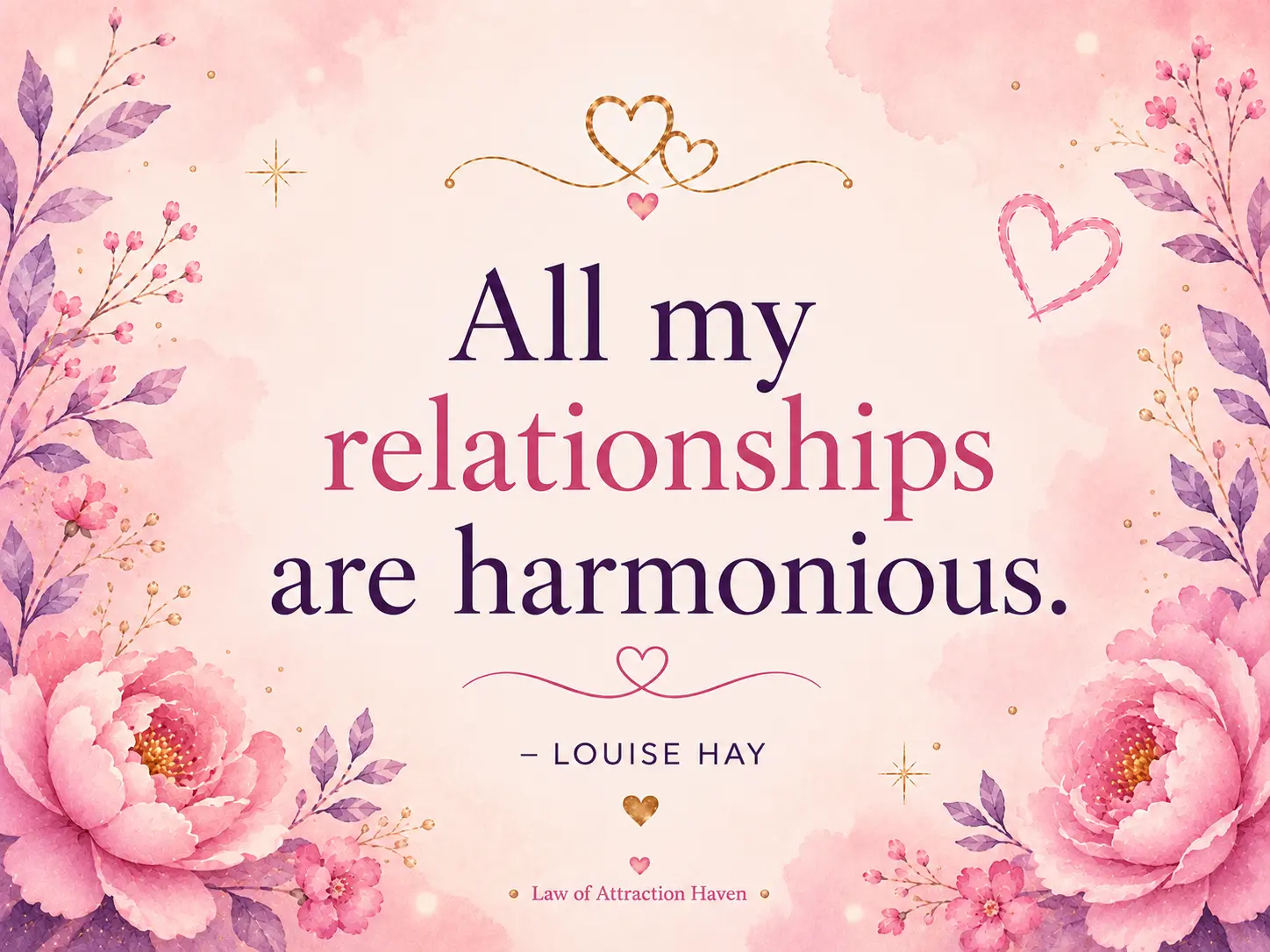 All my relationships are harmonioius.