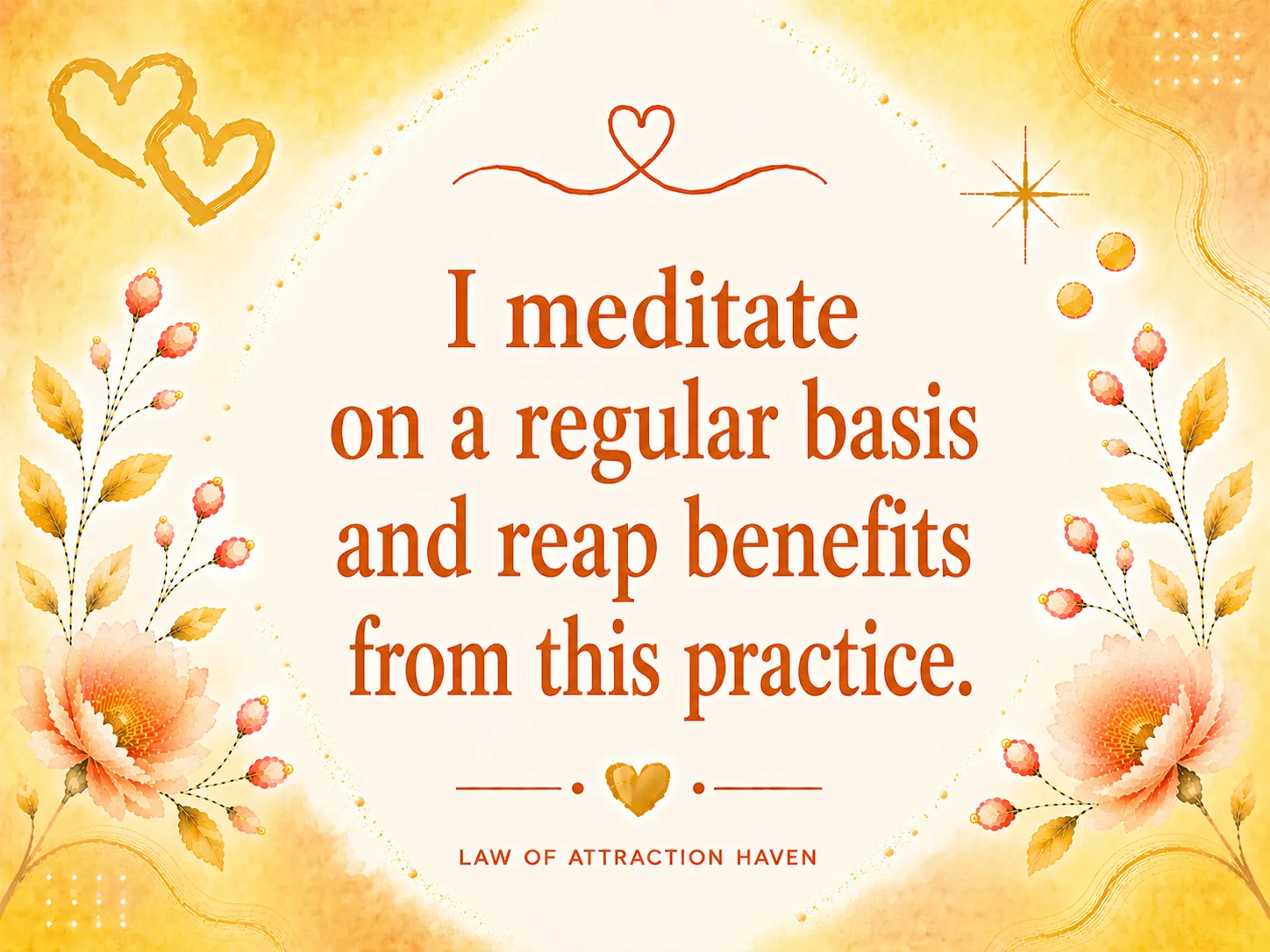 I meditate on a regular basis and reap benefits from this practice.