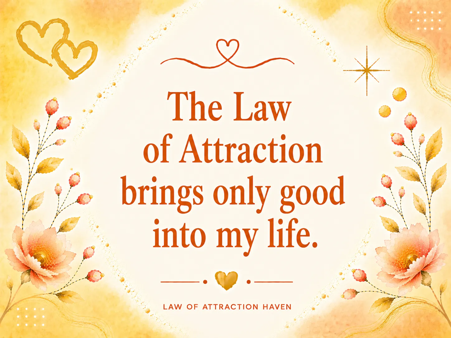 The Law of Attraction brings only good into my life.
