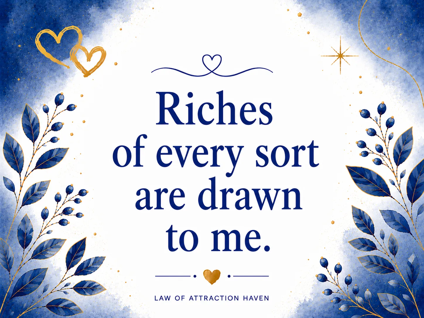 Riches of every sort are drawn to me.