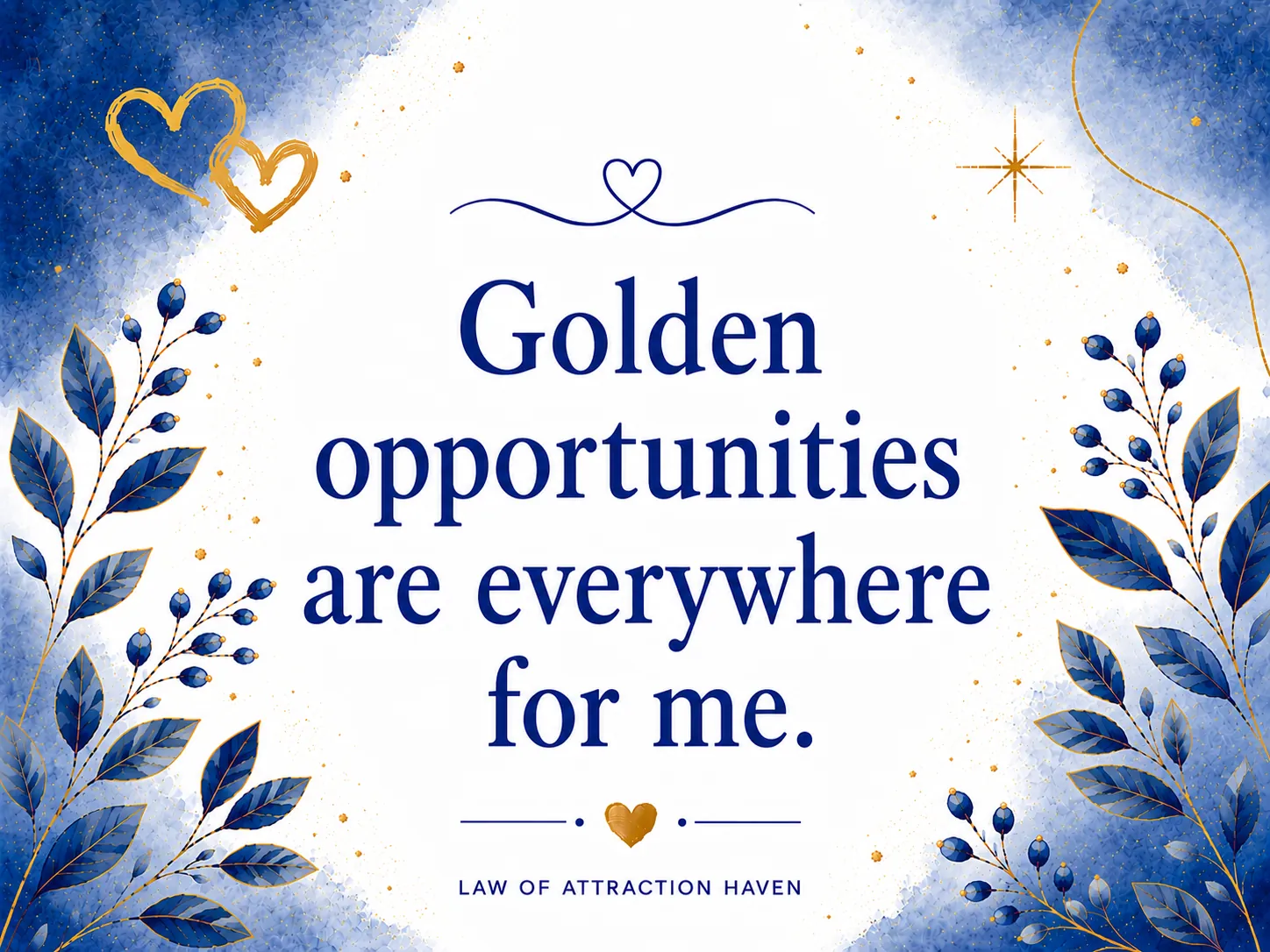 Golden opportunities are everywhere for me.