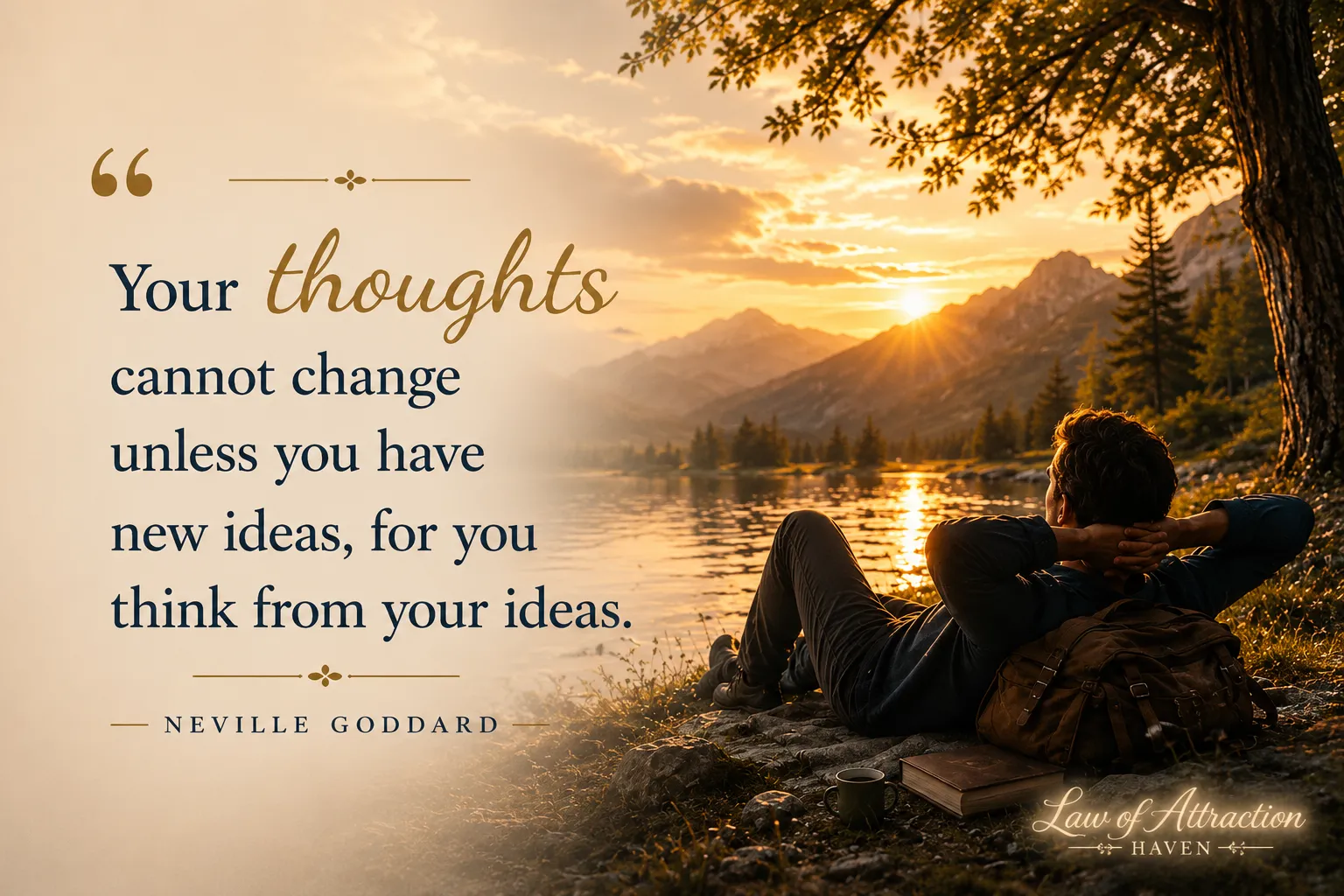 "Your thoughts cannot change unless you have new ideas, for you think from your ideas."