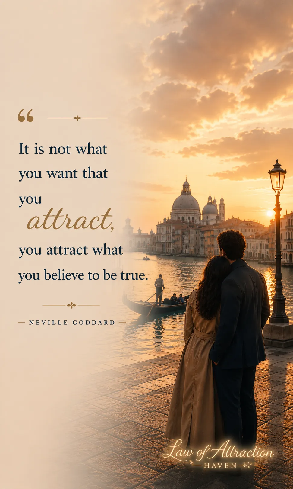 "It is not what you want that you attract, you attract what you believe to be true."