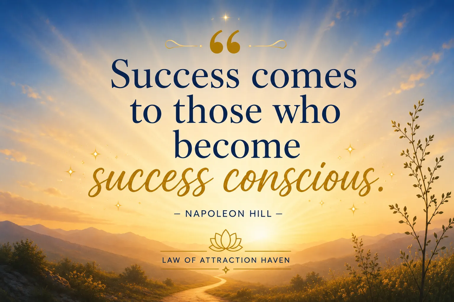 Success comes to those who become success conscious. Success comes to those who become success conscious.