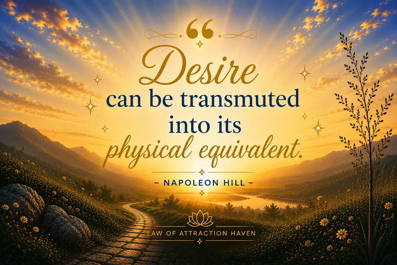 Desire can be transmuted into its physical equivalent. Desire can be transmuted into its physical equivalent.