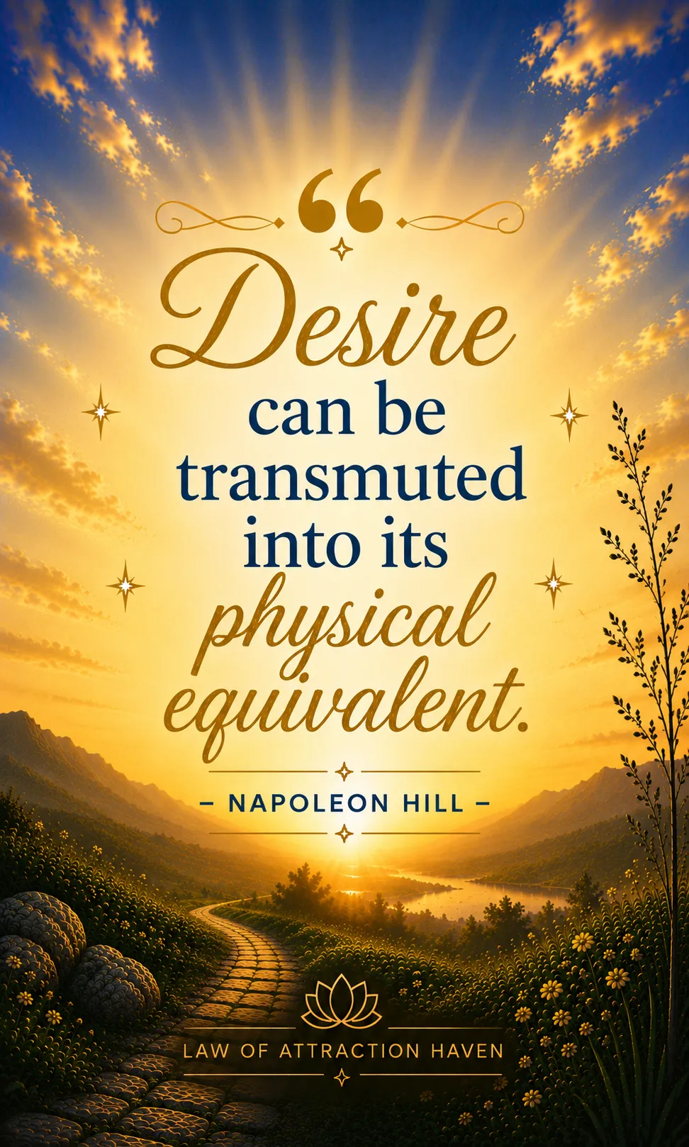 Desire can be transmuted into its physical equivalent. Desire can be transmuted into its physical equivalent.