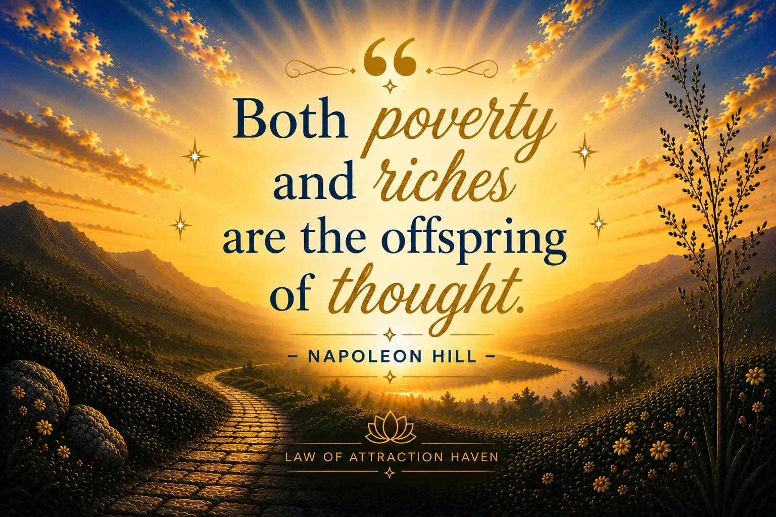 Both poverty and riches are the offspring of thought. Both poverty and riches are the offspring of thought.