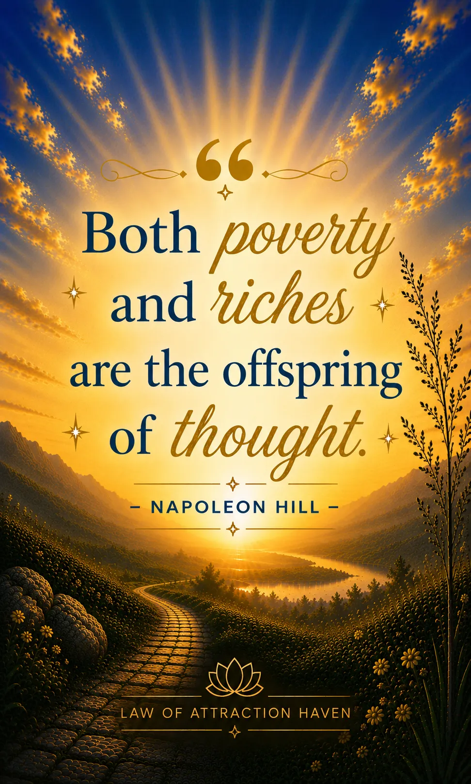 Both poverty and riches are the offspring of thought. Both poverty and riches are the offspring of thought.