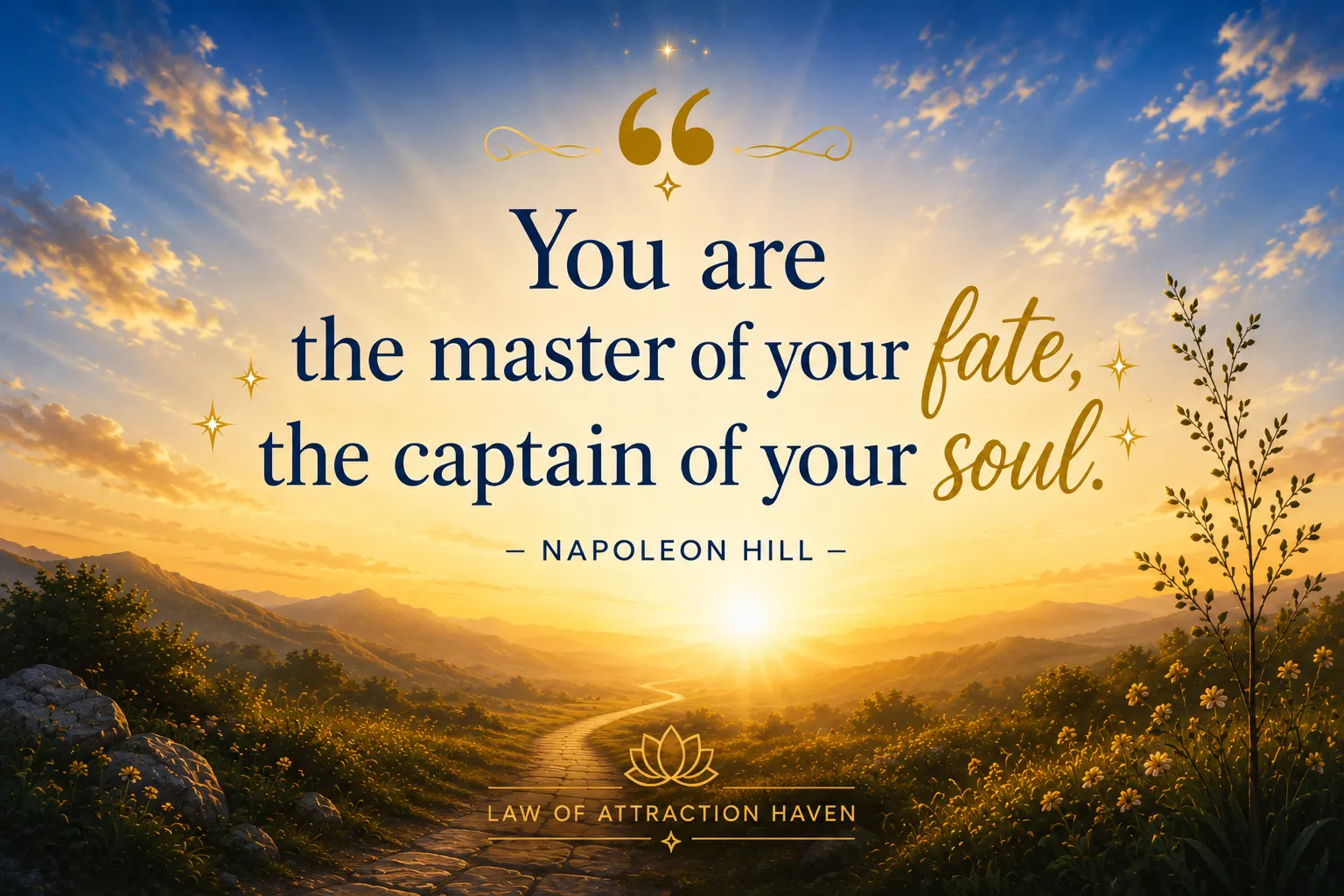 You are the master of your fate, the captain of your soul. You are the master of your fate, the captain of your soul.