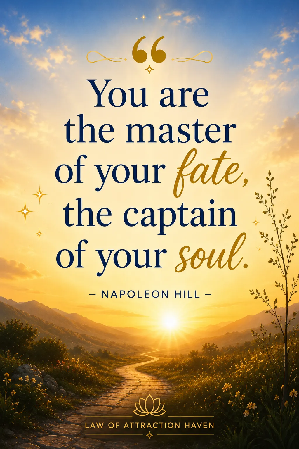You are the master of your fate, the captain of your soul. You are the master of your fate, the captain of your soul.