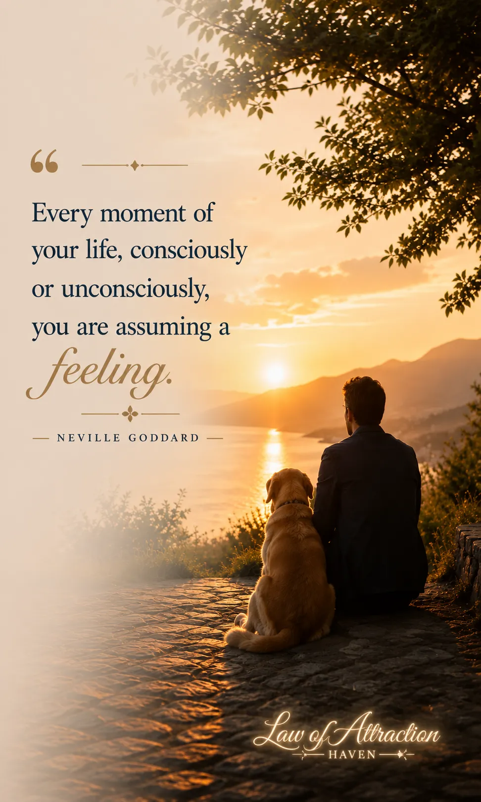 "Every moment of your life, consciously or unconsciously, you are assuming a feeling."
