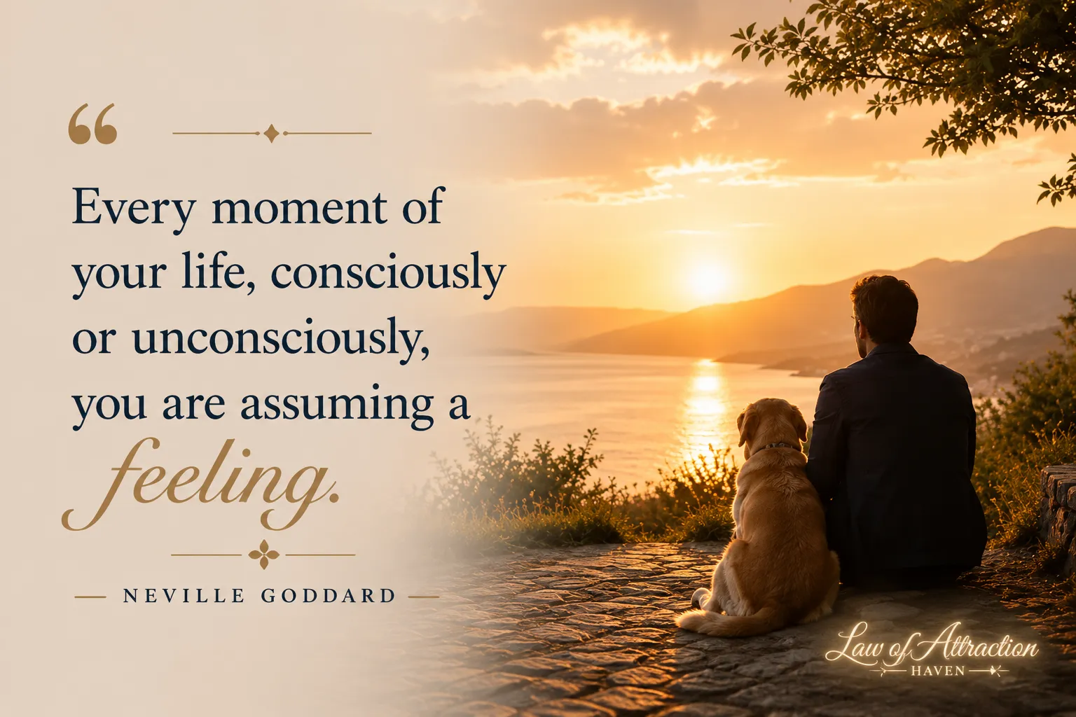 "Every moment of your life, consciously or unconsciously, you are assuming a feeling."