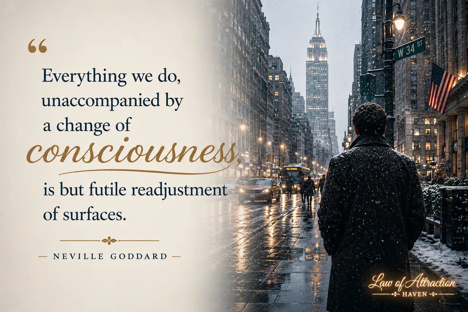 "Everything we do, unaccompanied by a change of consciousness, is but futile readjustment of surfaces."