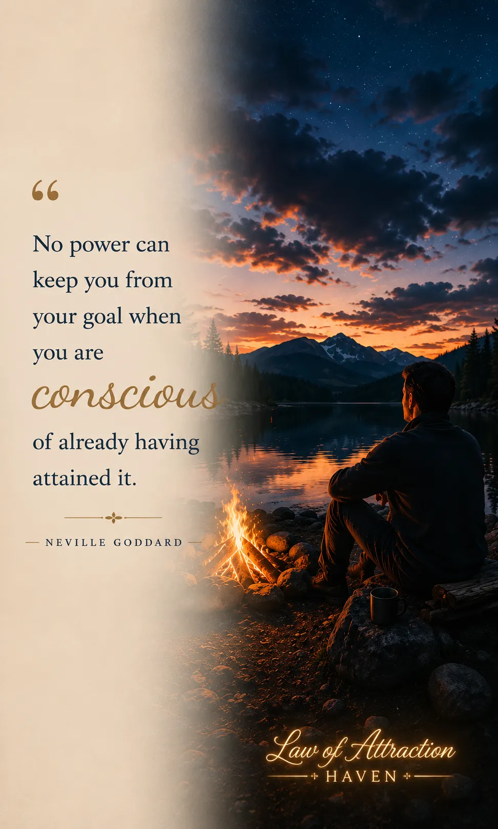 "No power can keep you from your goal when you are conscious of already having attained it."